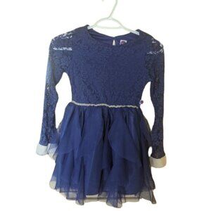 Blue Fit and Fliare Lace Dress Girl Size 10